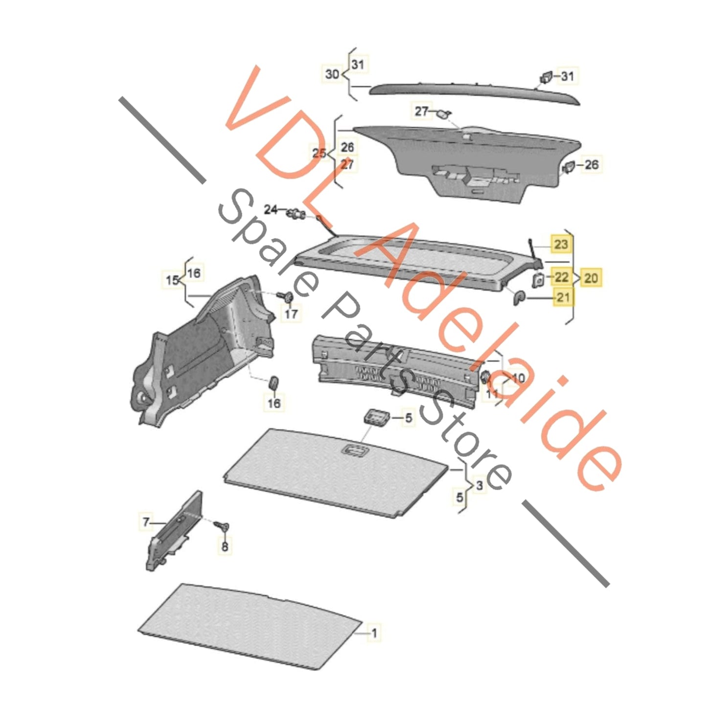 10A86776987A     Cupra Born Rear Boot Cargo Cover Parcel Tray Shelf 10A867769 87A