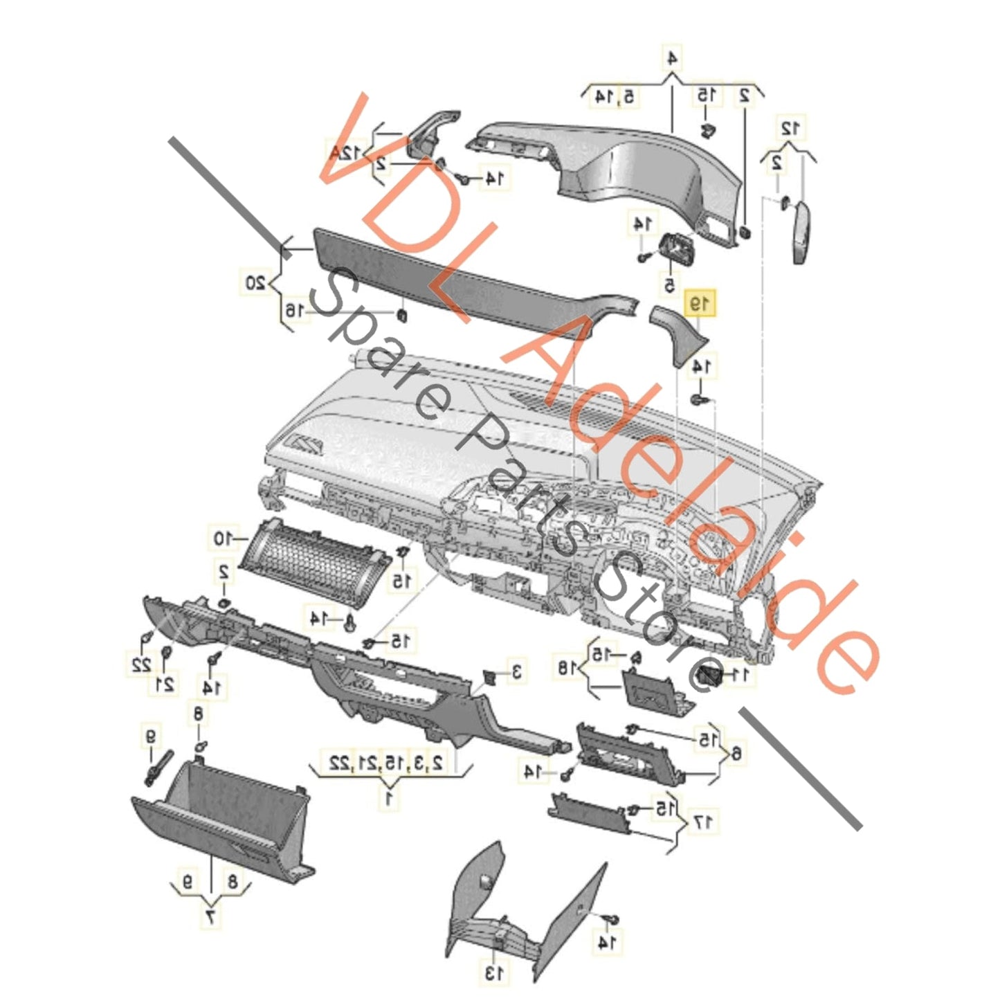 10H8543788CJ     Cupra Born eBoost K11 Dashboard Trim Inlay Aluminium look 10H854378 8CJ for RHD models