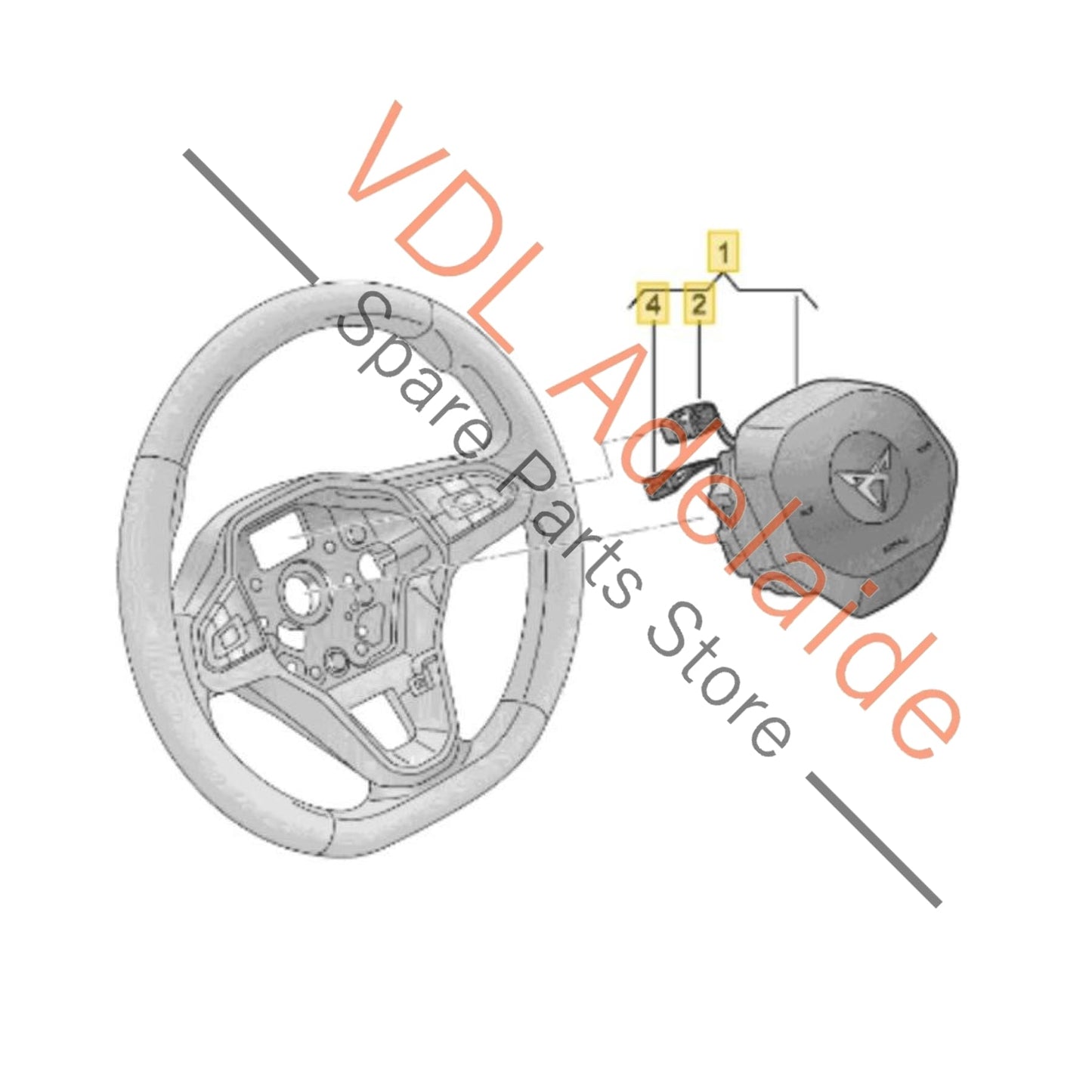 10E880201AA 10E880201AAVGT    Cupra Sport Steering Wheel Airbag 10E880201AA VGT