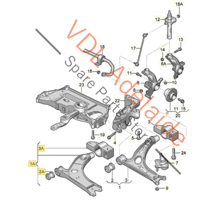 1K0407152BC    VW Golf MK6 Right Front Lower Control Arm Wishbone 1K0407152BC