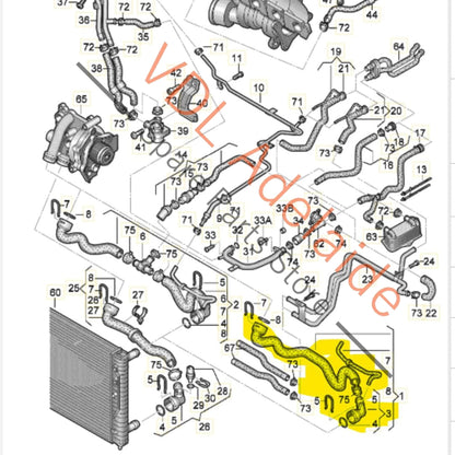 1K0122101HB 1K0122101JM   VW Golf MK6 Radiator Cooling Hose 1K0122101HB 1K0122101JM