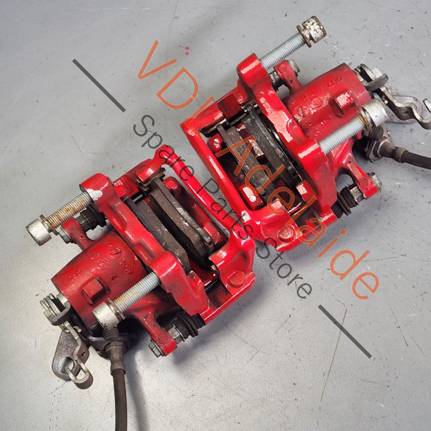 1K0615423P 1K0615424P   VW Golf Gti MK6 Rear Brake Caliper Set Tornado Red Suit Rotor 282mm x 12mm 1K0615423P 1K0615424P