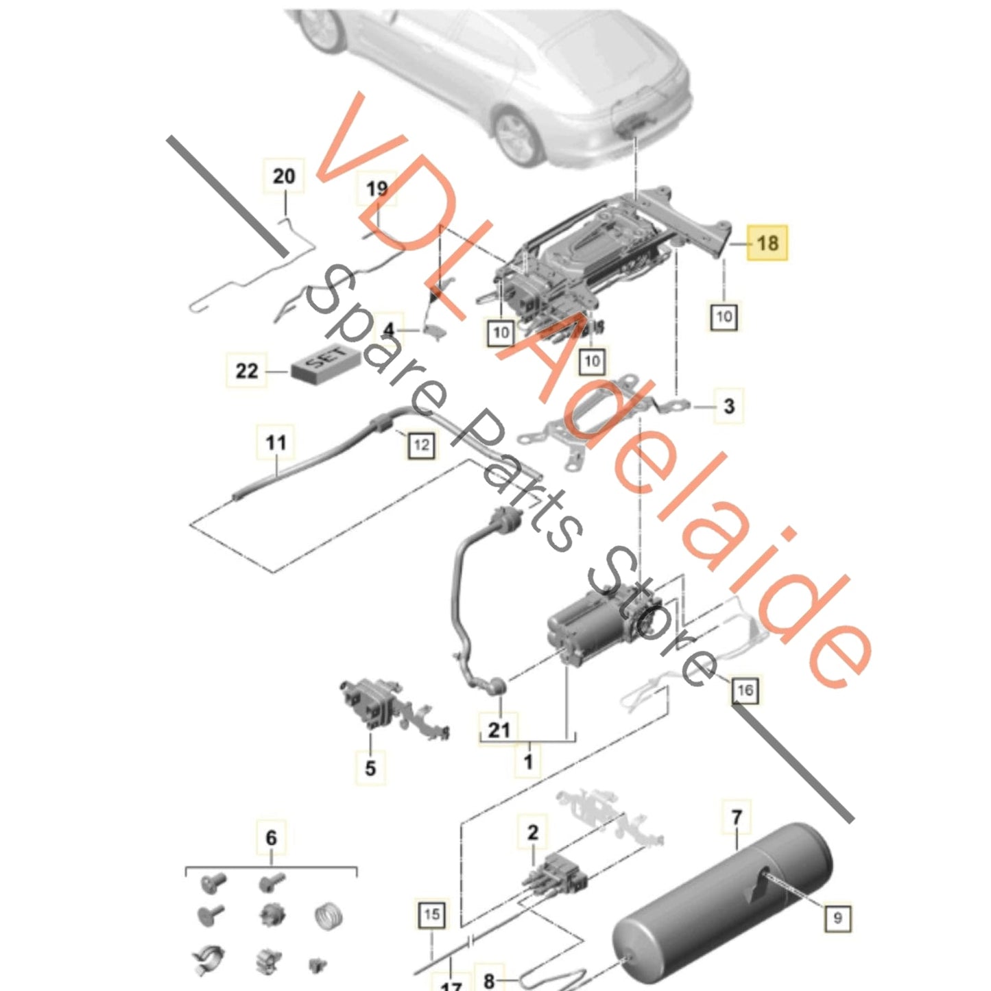 971616006G 971616591A 971616591B 971616056C Porsche Panamera Air Suspension Pump & Valve Block 971616006G 971616591B 971616056C 971616007D