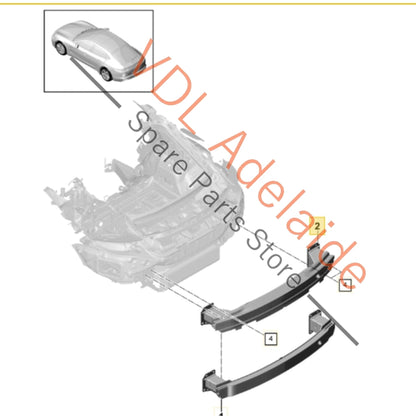 PAE803184 971803184B   Porsche Panamera 971 Hybrid Rear Bumper Carrier Reinforcement Bar 971803184B PAE803184