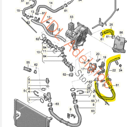 5Q0122051EG    VW Golf MK7 Lower Radiator Cooling Hose Pipe 5Q0122051EG