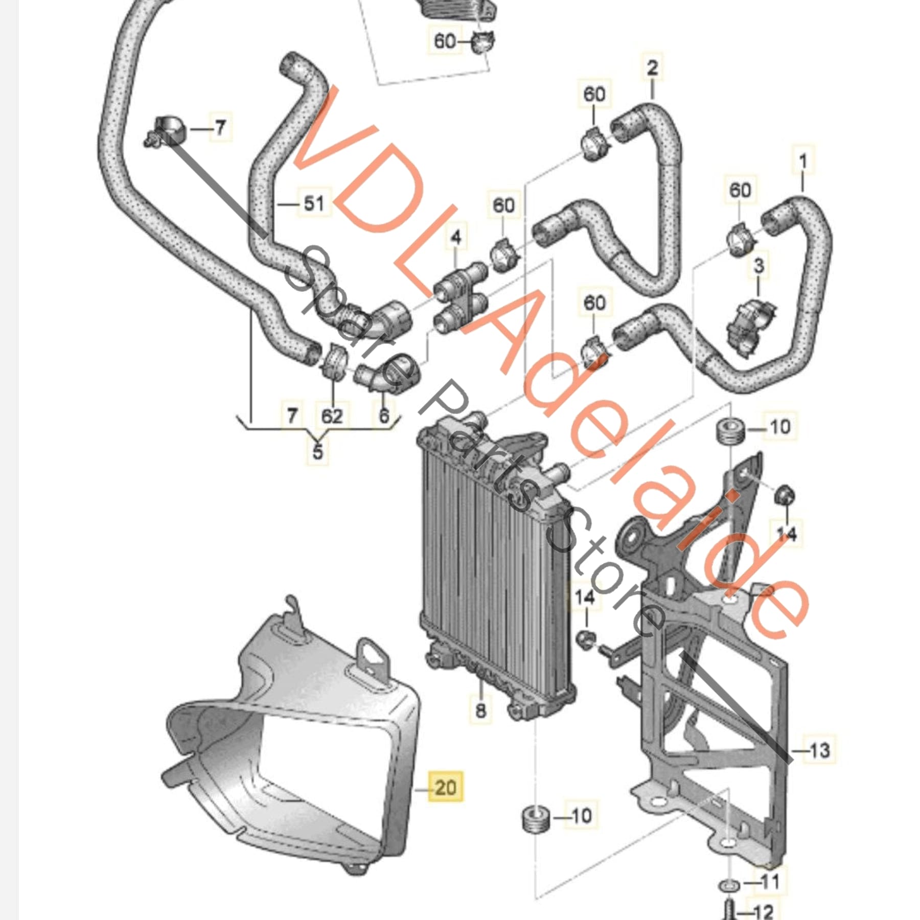 5G0117333C    VW Golf R MK7 7.5 Front Left Additional Radiator Air Guide Duct 5G0117333C