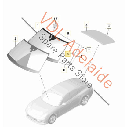 971854336 971854336D    Porsche Panamera 971 Windscreen Water Deflector Strip Trim Right 971854336B 971854336D