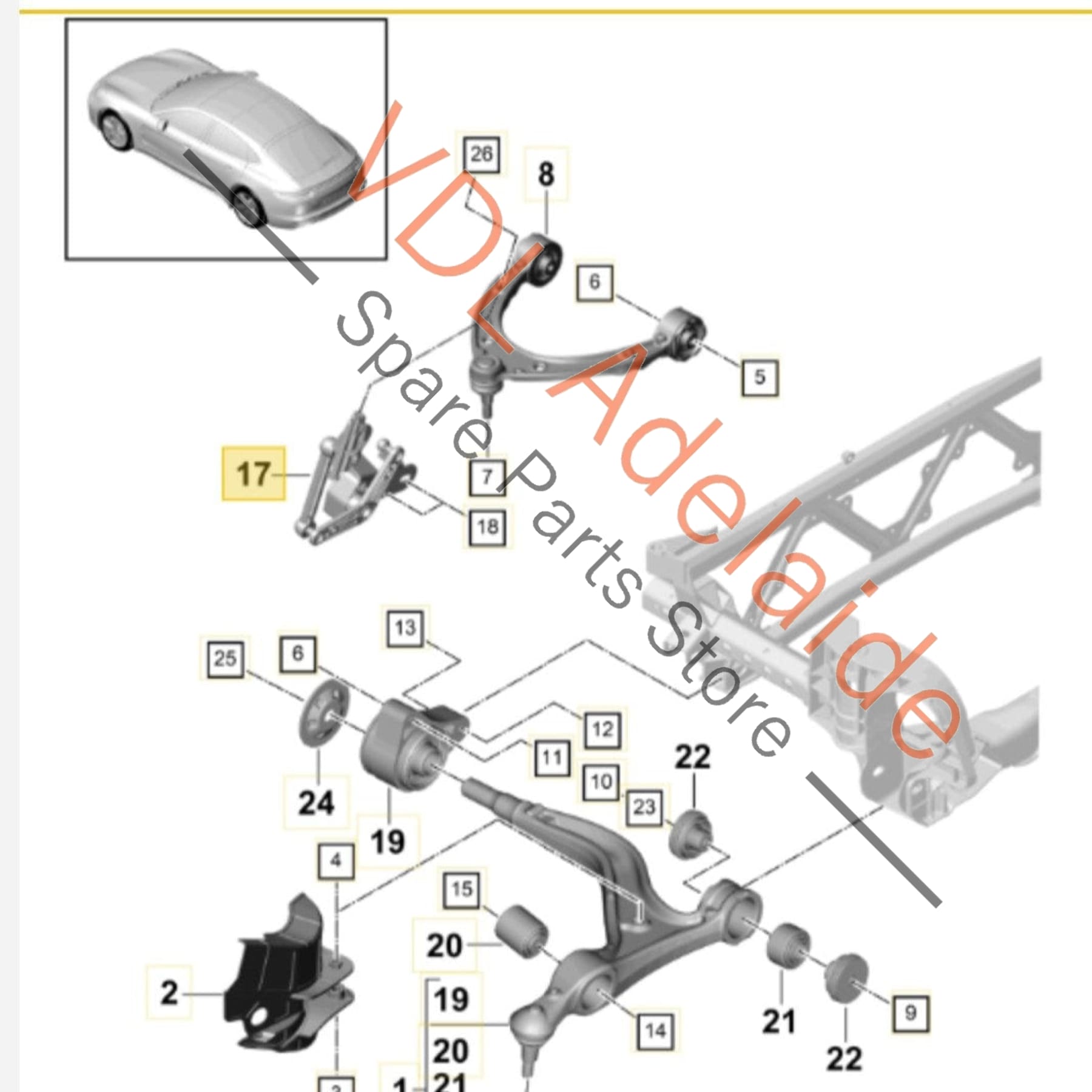 971616213B     Porsche Panamera 971 Left Front Suspension Level Sensor 971616213B