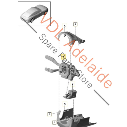 971953502FA 971953502DN    Porsche Panamera 971 Clockspring Steering Column Combi Switch 971953502FA 971953502DN