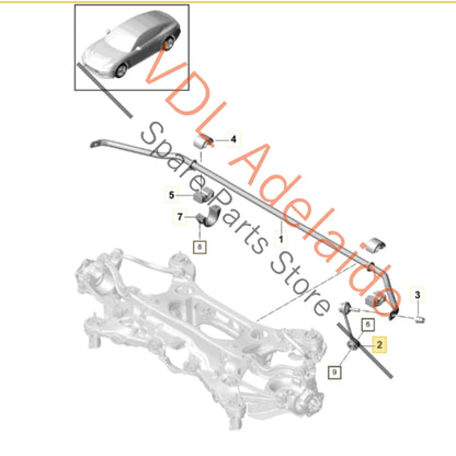 971511467F 971511467D    Porsche Panamera 971 Rear Anti Roll Swaybar Connecting Rod Coupling Link Set Pair 971511467D 971511467F