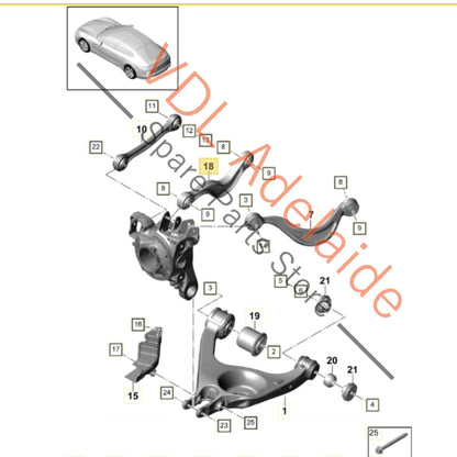 971505323 971505323B    Porsche Panamera 971 Rear Suspension Track Control Arm Upper Left or Right 971505323 971505323B