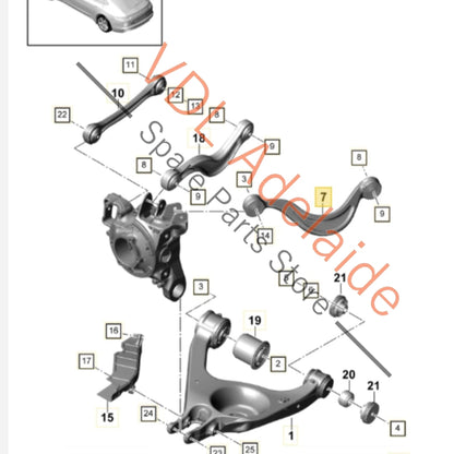 971505397 971505361    Porsche Panamera 971 Left LHS Rear Upper Suspension Track Control Arm 971505397 971505361