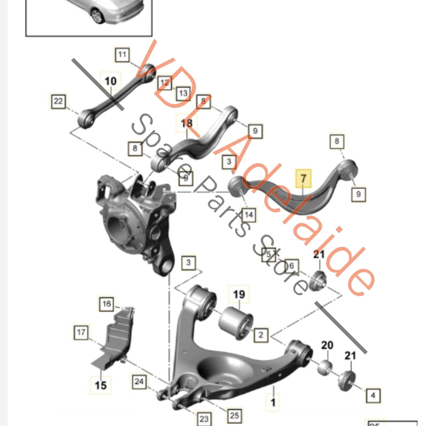 971505398 971505362    Porsche Panamera 971 Right RHS Rear Upper Suspension Track Control Arm 971505398 971505362