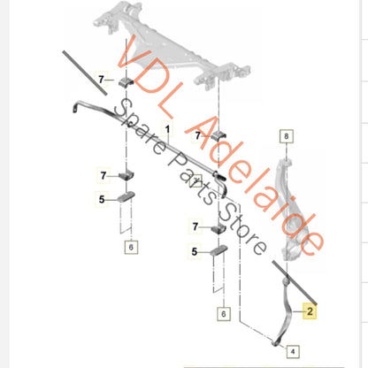 971411317     Porsche Panamera 971 Front Left Suspension Anti Roll Bar Linkage Coupling Rod 971411317