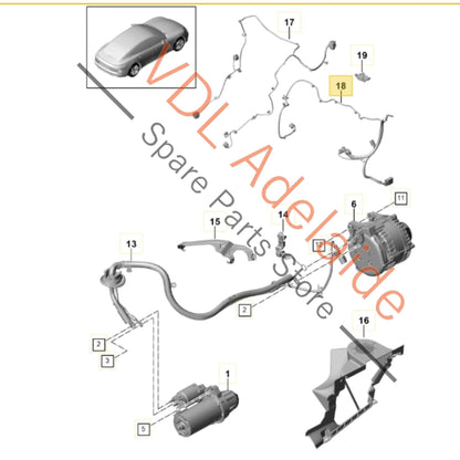 971971793R 971971793N    Porsche Main Power wire Cable for Starter Motor and Alternator 971971793N 971971793R