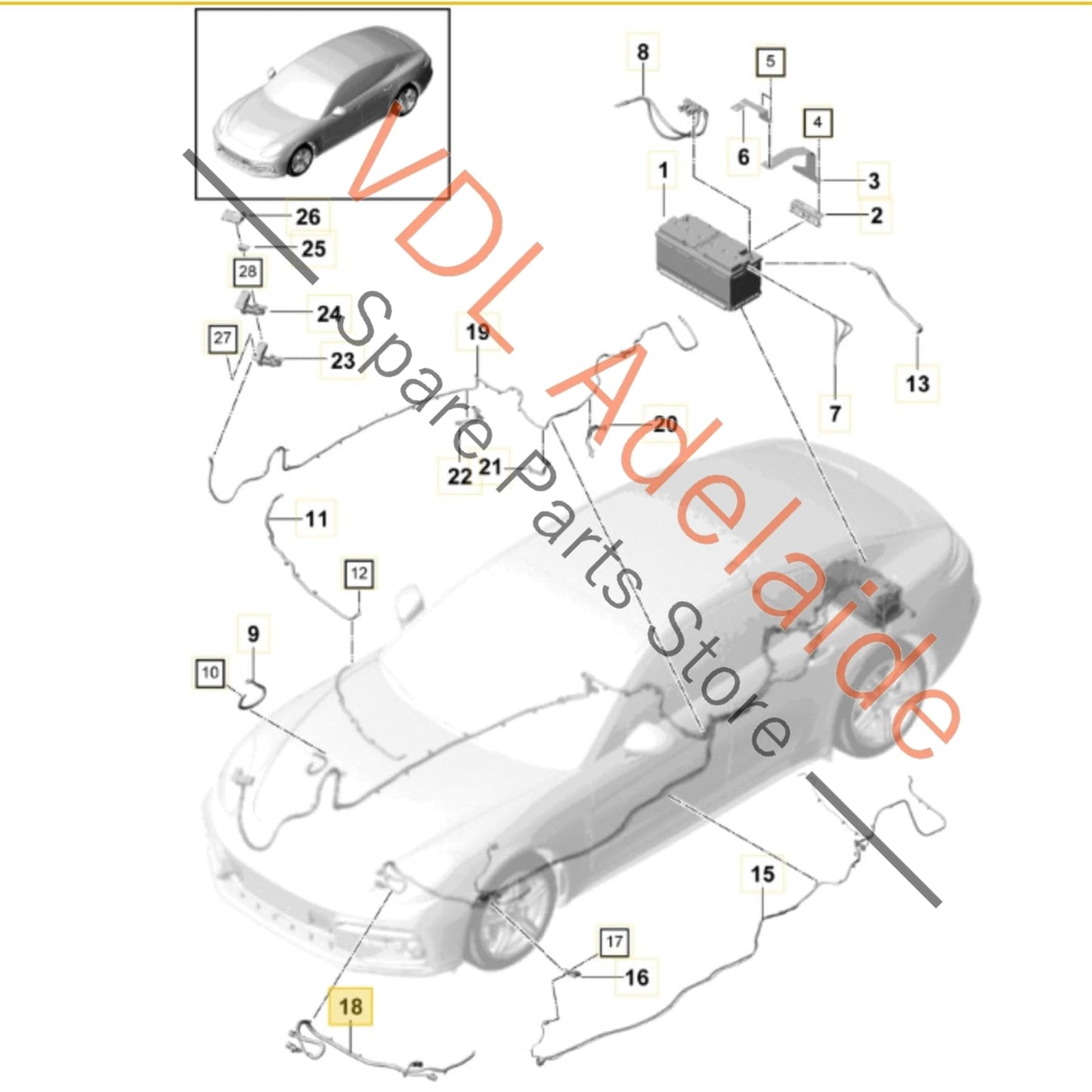 973971111 973971111B    Porsche Panamera 971 Power Steering Rack Wiring Harness Cable 973971111 973971111B