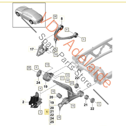 971407151H 971407165D 971407151T   Porsche Panamera 971 Front Left Lower Control Arm Wishbone Suspension 971407151H 971407165K 971407151T