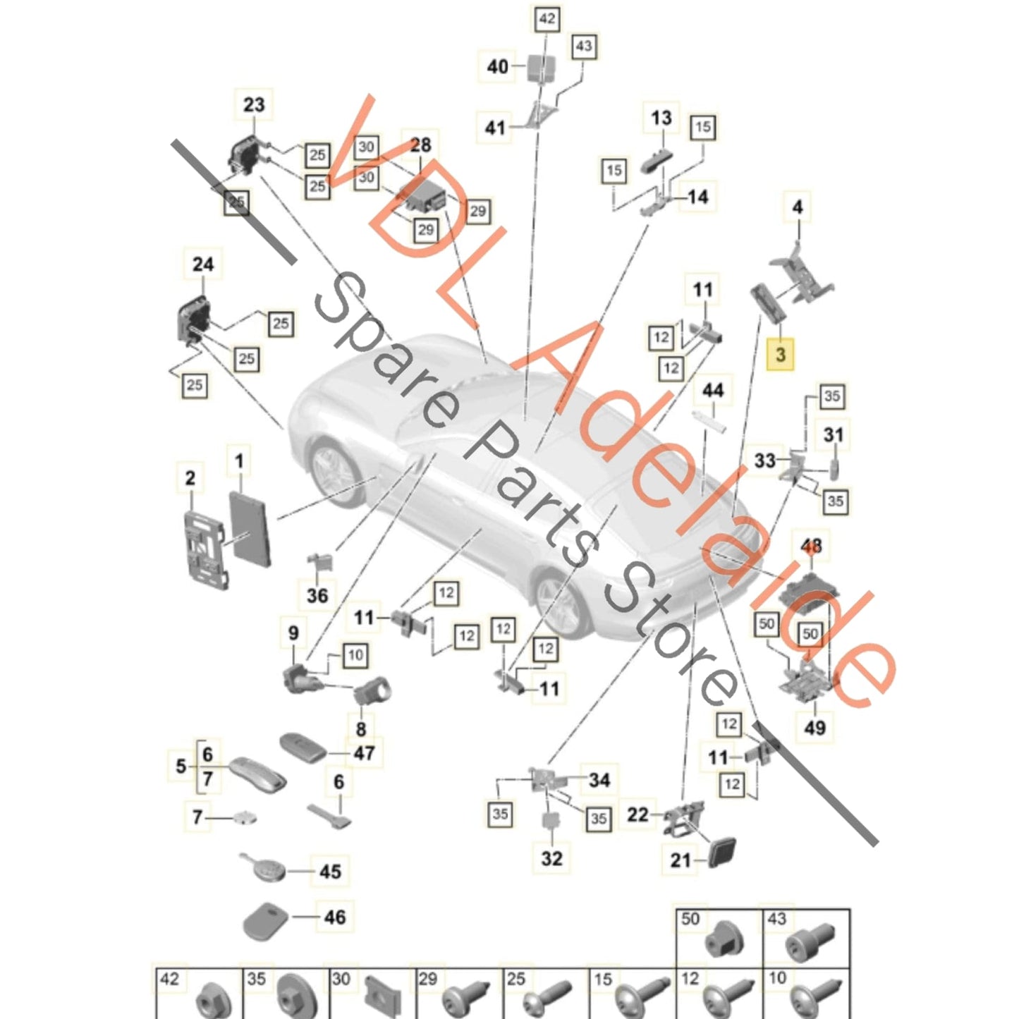 971907064DK PAA907064    Porsche Panamera 971 Body Control Module BCM 971907054DK PAA907064