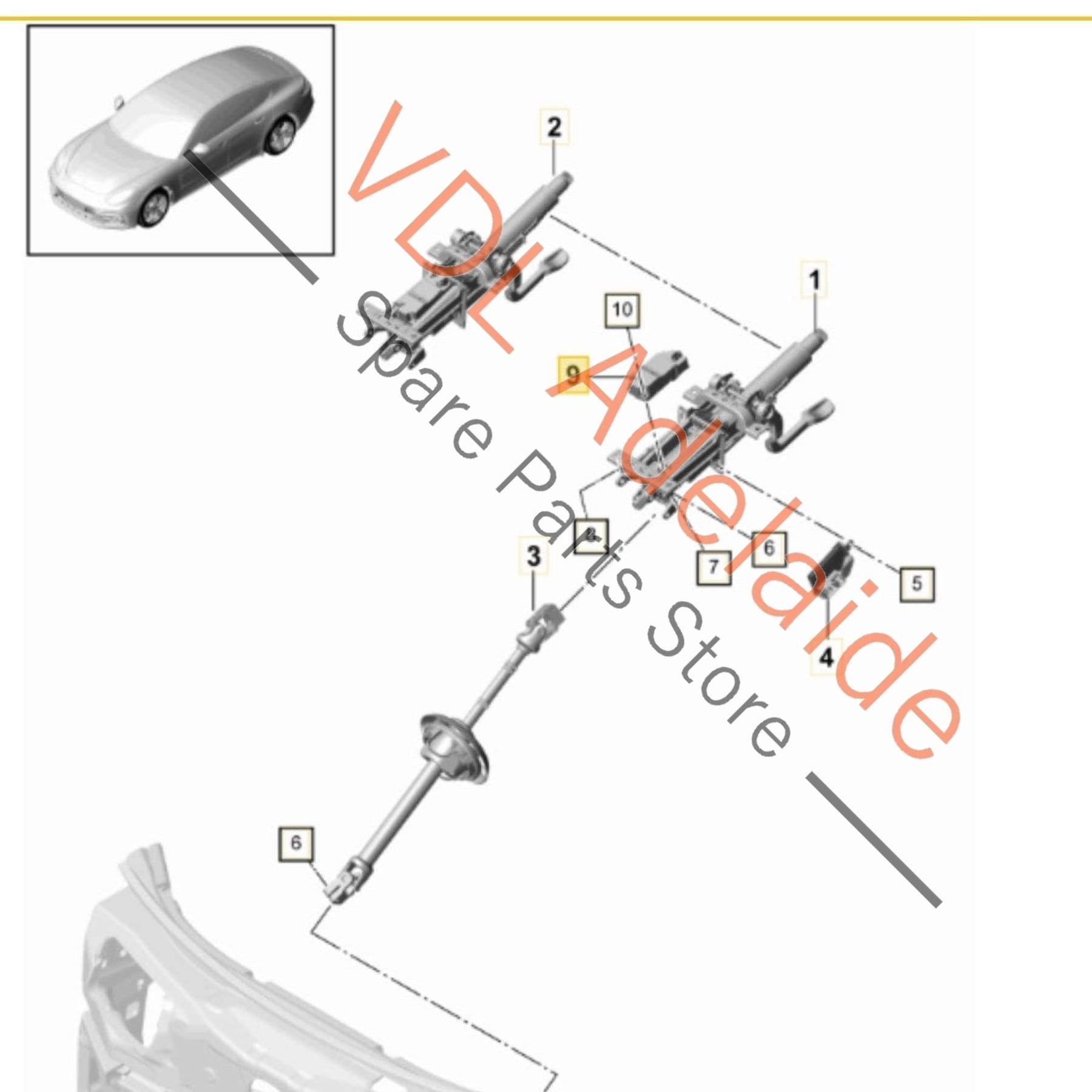 3Q0905861A     Porsche Steering Column Lock PAA905861