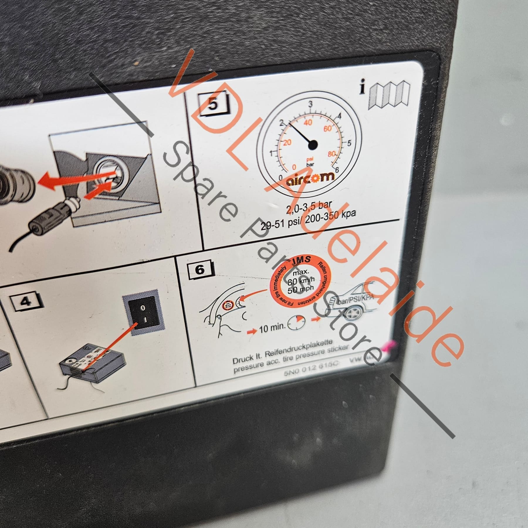 PAD012615B     Porsche Emergency Flat Tyre Compressor Pump PAD012615B