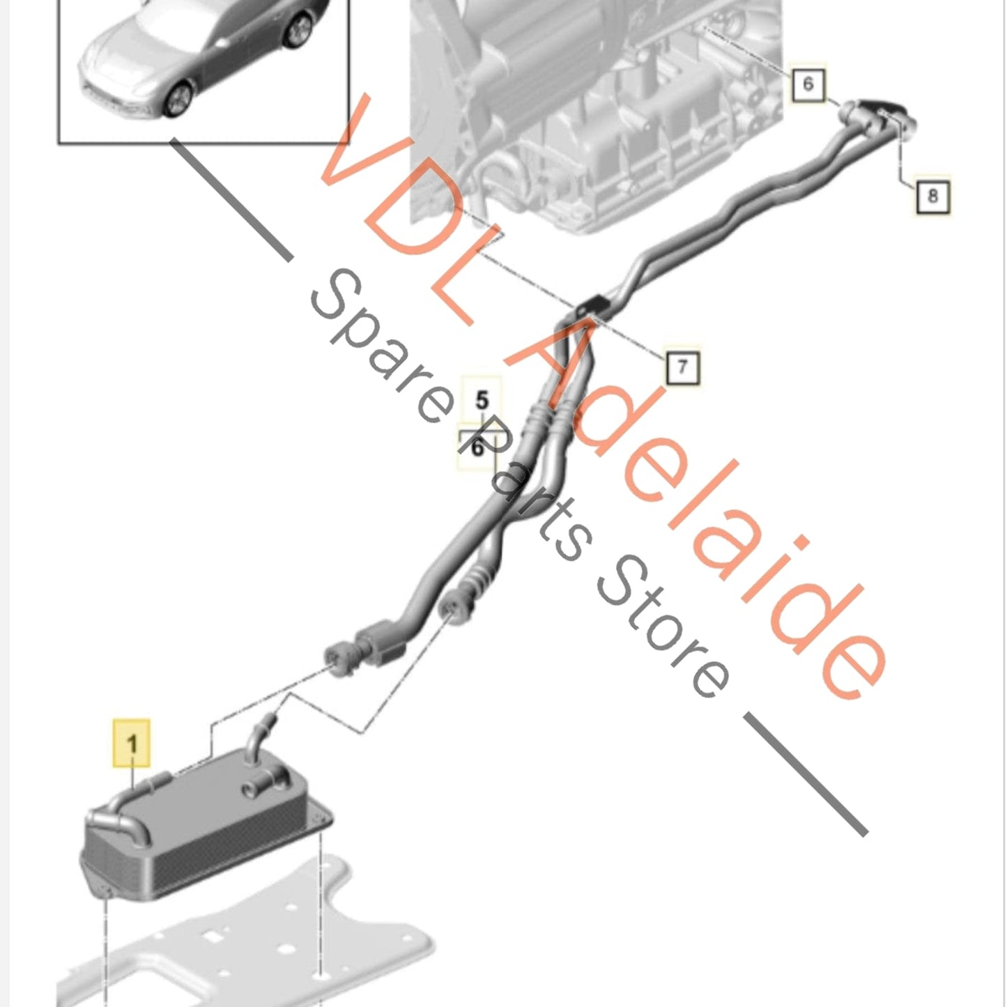 9A731702301 971317023A   Porsche Panamera Transmission Gear Oil Cooler 9A731702301 971317023A