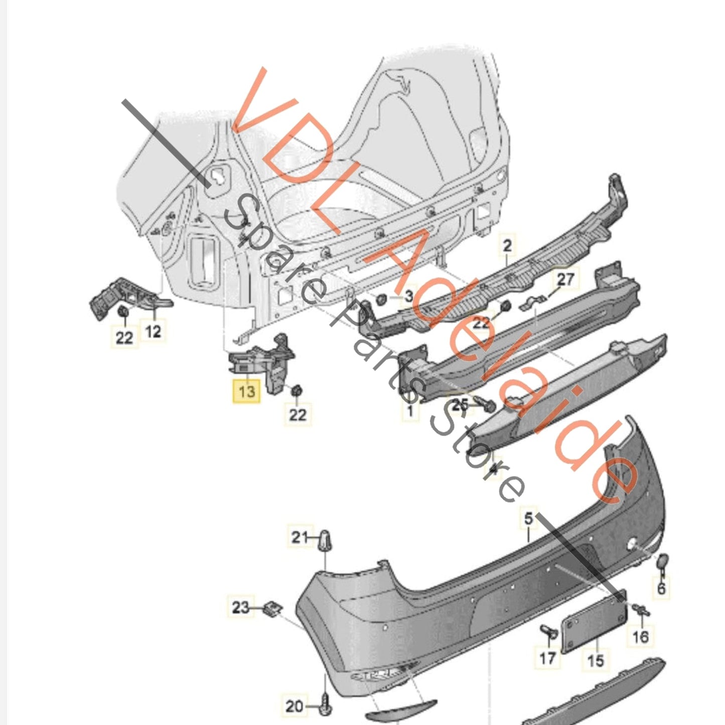 5G6807393A    VW Golf MK7 Rear Left Bumper Bar Bracket 5G6807393A