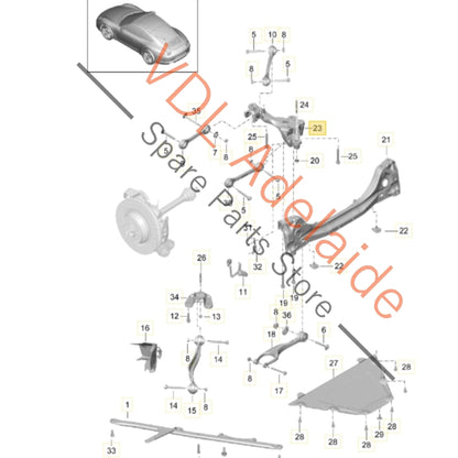 9913315110 99133115111   Porsche 911 Rear Suspension Mounting Bracket Left Side 9913315110 99133115111