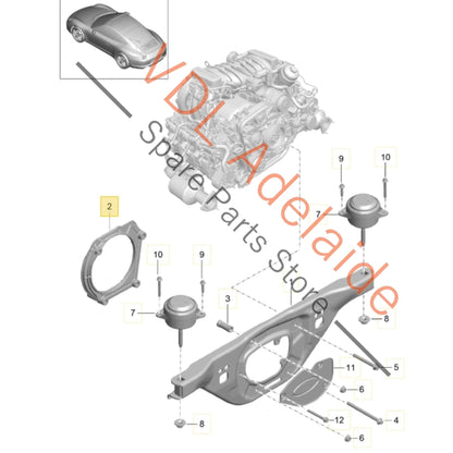 9A137523604    Porsche 911 Engine Mounting Intermediate Flange Bracket 9A137523604