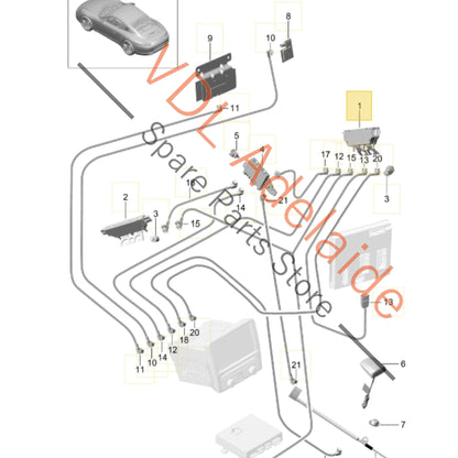 99164711800    Porsche 911 991 Right A Pillar Antenna Amplifier 99164711800