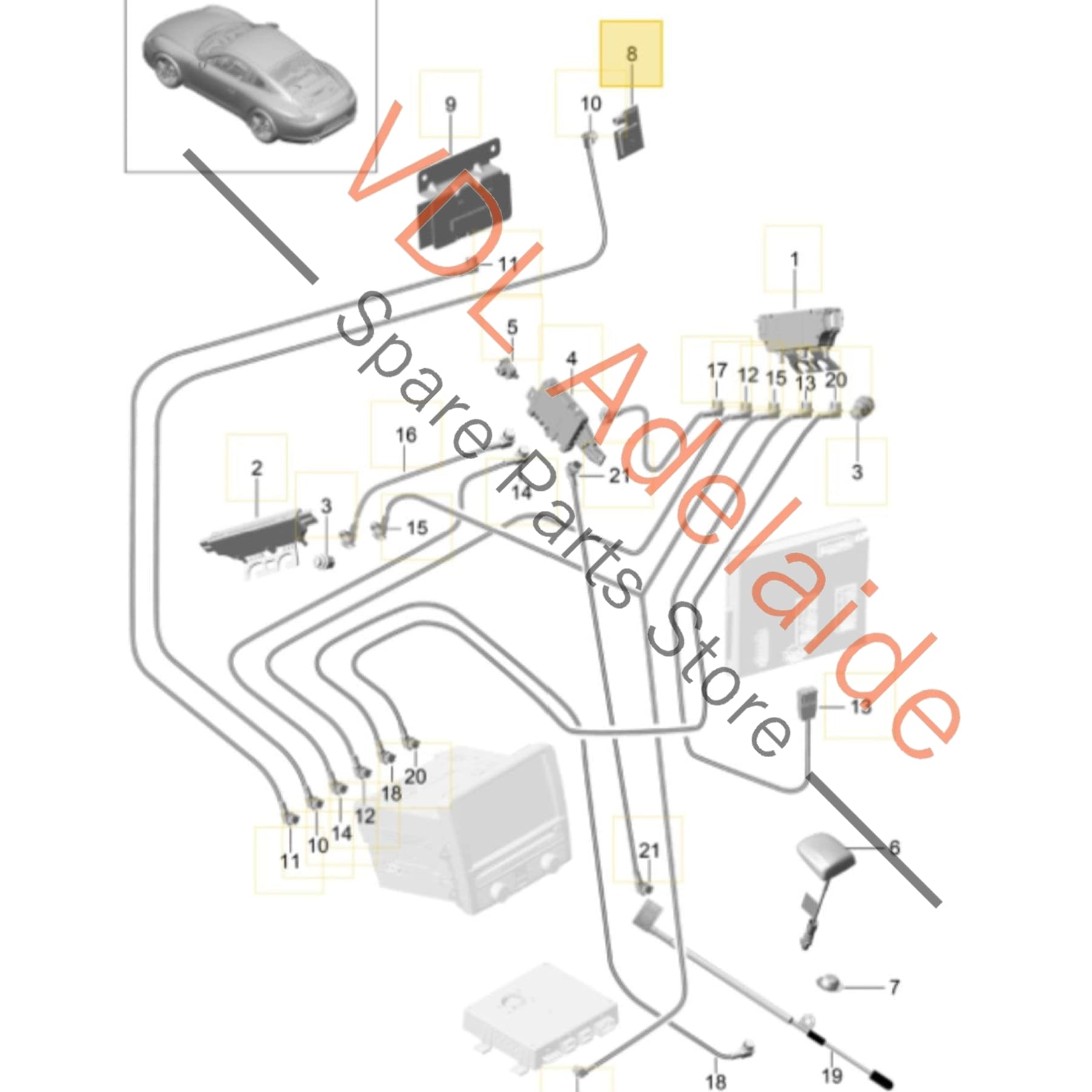 7PP035504A    Porsche GPS Antenna for Windscreen 7PP035504A