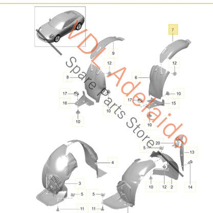 99150450904    Porsche 911 Left Rear Wheel Housing Liner 99150450904 99150450901