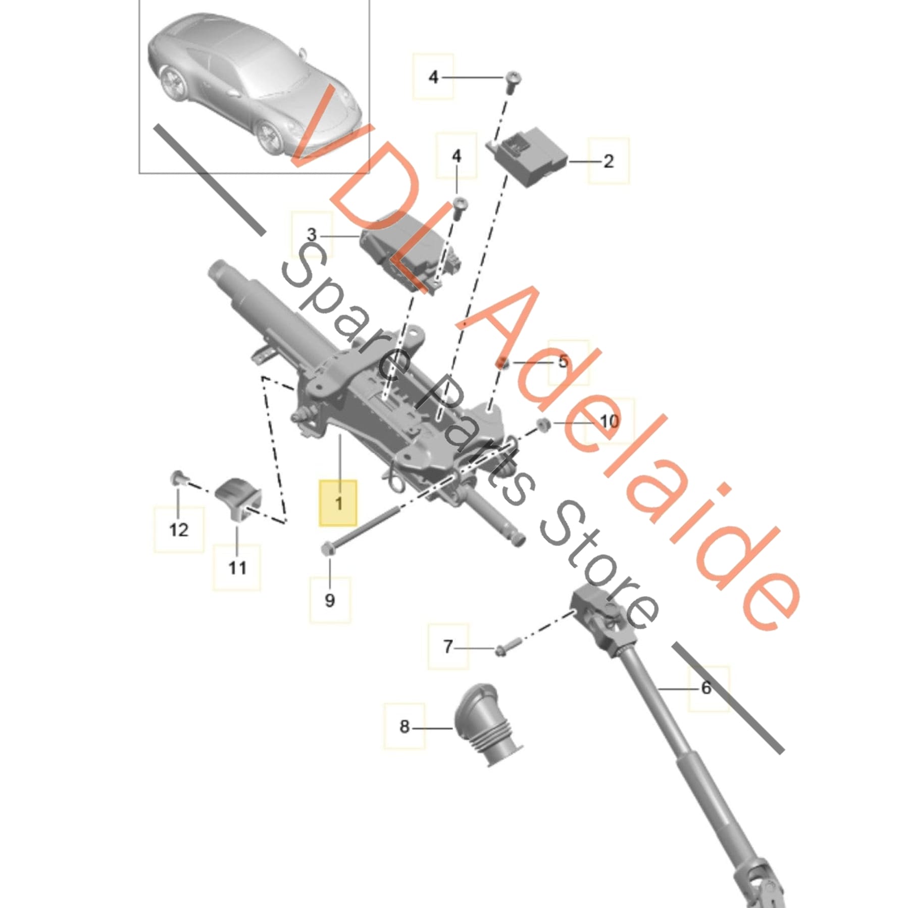 99134701514    Porsche 911 991 Electric Adjustable Steering Column 99134701514