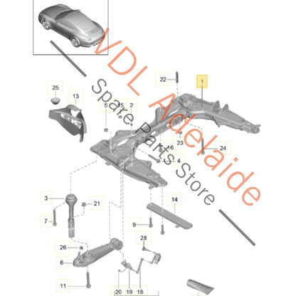 99134108116    Porsche 911 991 Front Aluminium Suspension Cross Member K Frame 99134108116