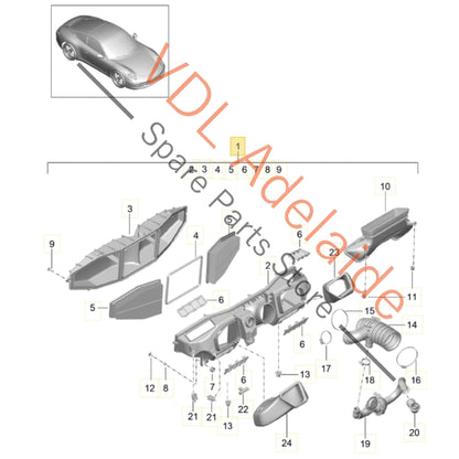 99111002202    Porsche 911 991 Stock Standard Air Filter Box 99111002202