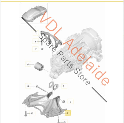 99137511403    Porsche 911 991 Transmission Carrier Bracket 99137511403