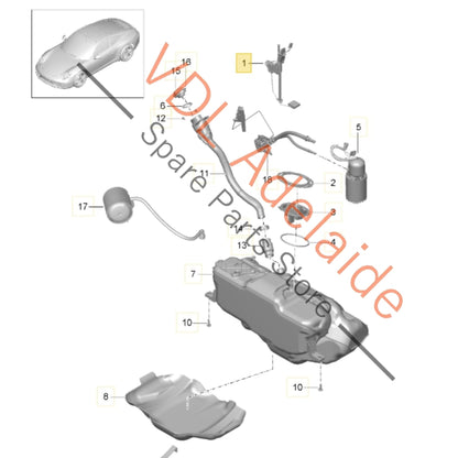 99162083100    Porsche 911 991 Fuel Level Sender Unit 99162083100