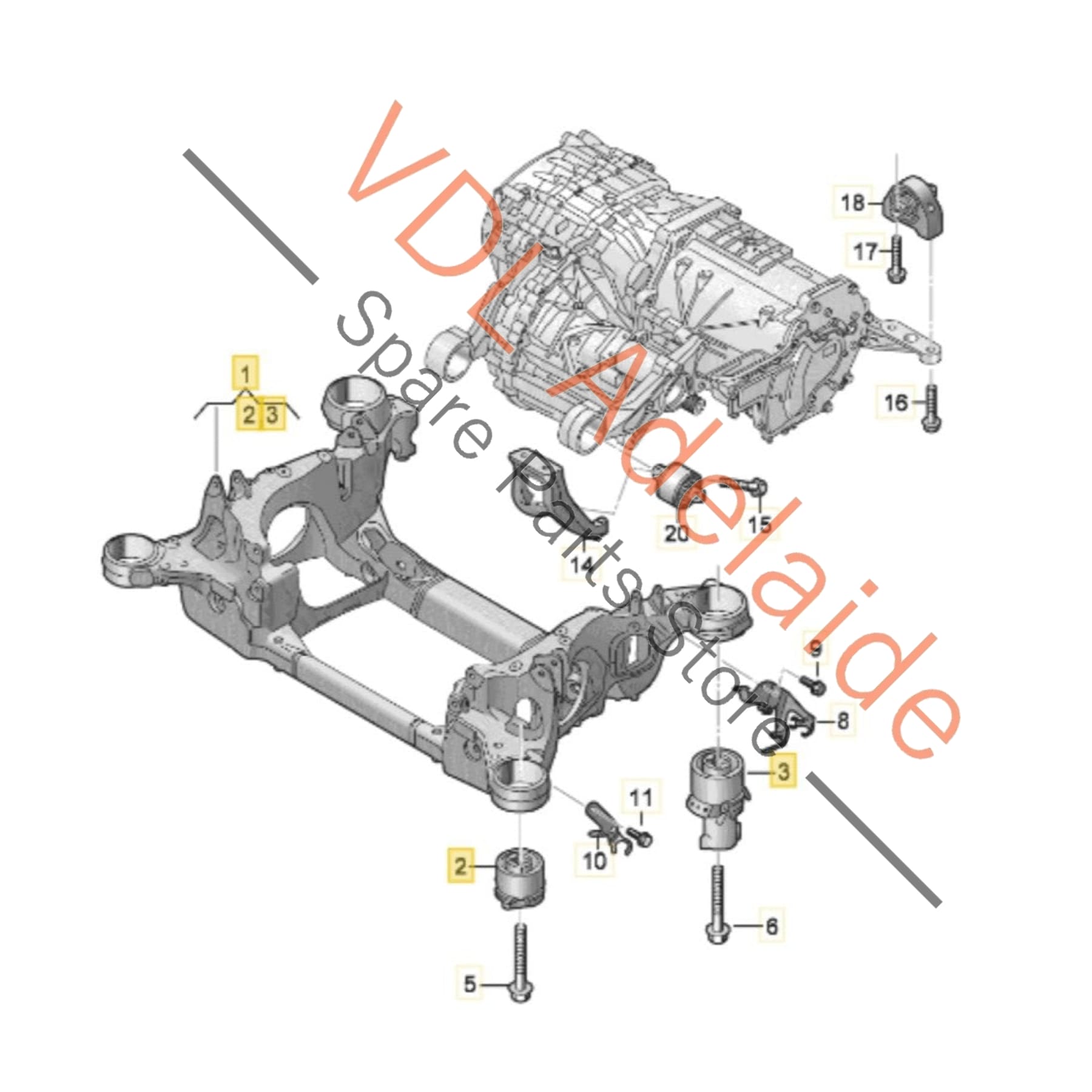 9J1599030H     Audi E-Tron GT Porsche Taycan Rear Subframe Cradle Crossmember Undercarriage 9J1599030H