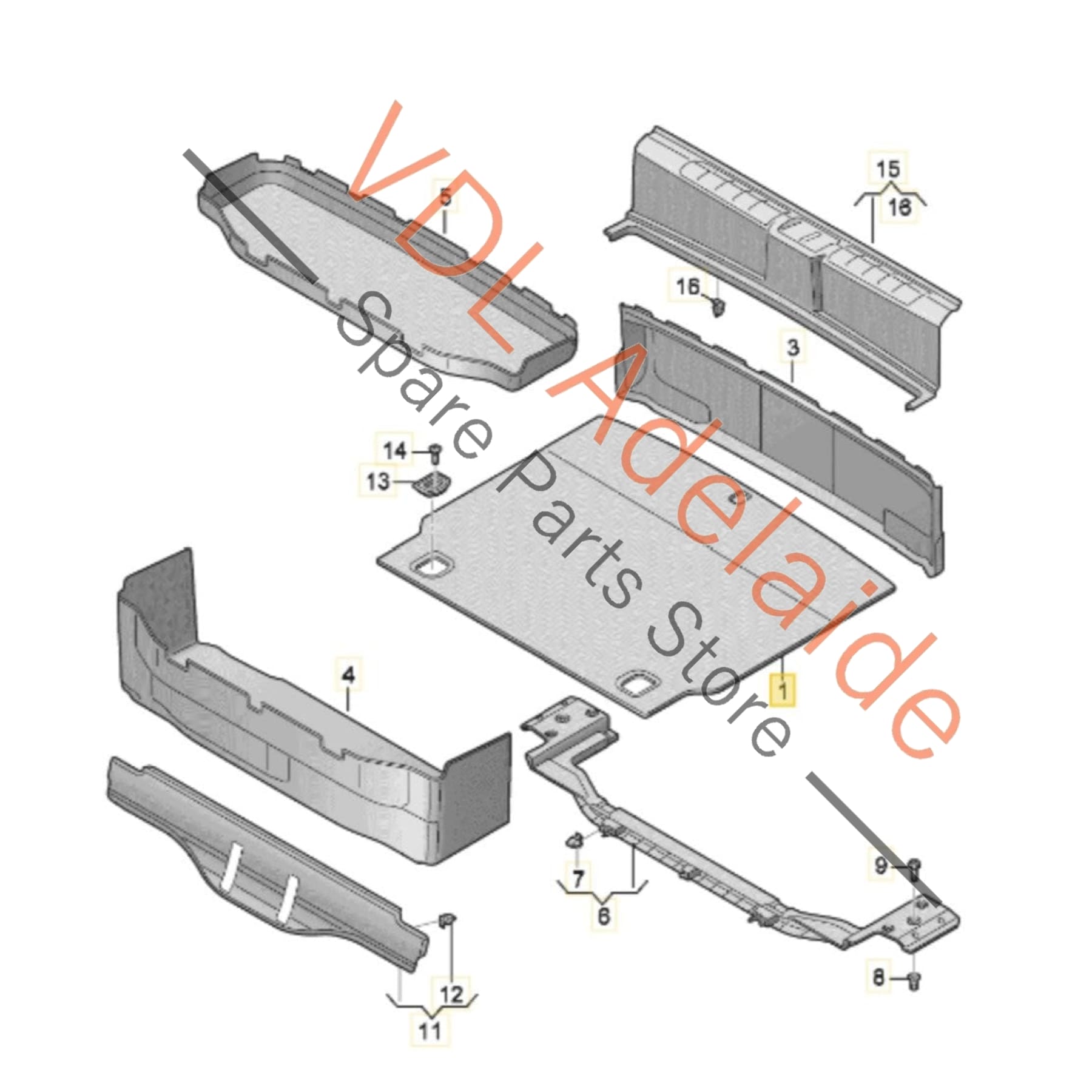 9J1861531DK4 9J1861383   Genuine Trunk Floor Boot Panel Mat Audi e-Tron Porsche Taycan 9J1861531 DK4 9J1861383