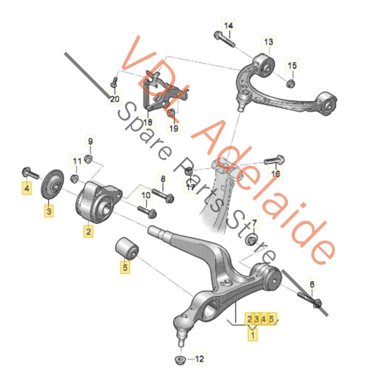 9J1407151G    Audi e-Tron Porsche Taycan Front Suspension Lower Control Arm LCA 9J1407151G