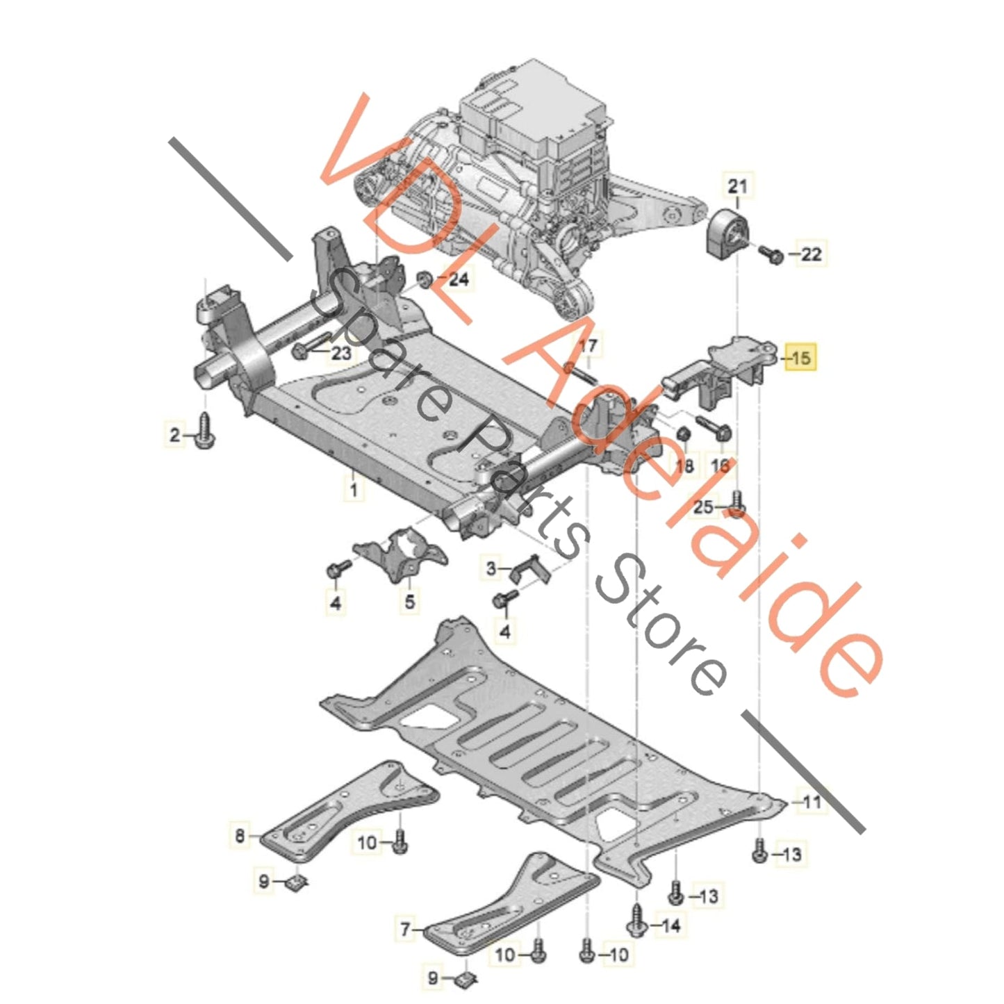 9J1413358A    Audi e-Tron Porsche Taycan Front Right Engine Motor Mount Stabiliser 9J1413358A