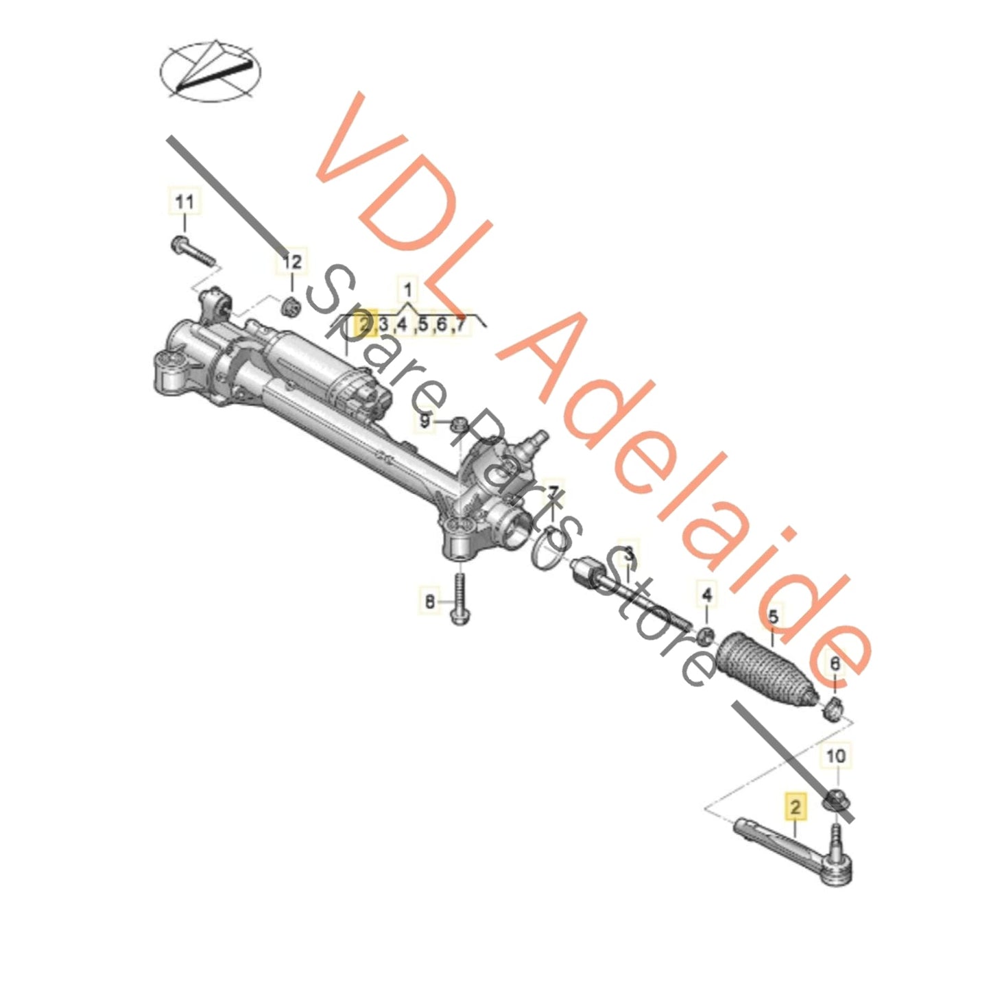 9J1423812B 9J1423811B   Pair of Audi e-Tron Porsche Taycan Front Steering Tie Rod Rack Ends 9J1423811B 9J1423812B