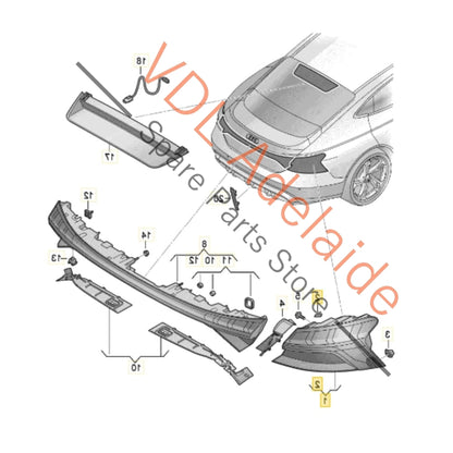 4J3945092    Audi e-Tron GT Rear Right Tail Light Lamp LED 4J3945092