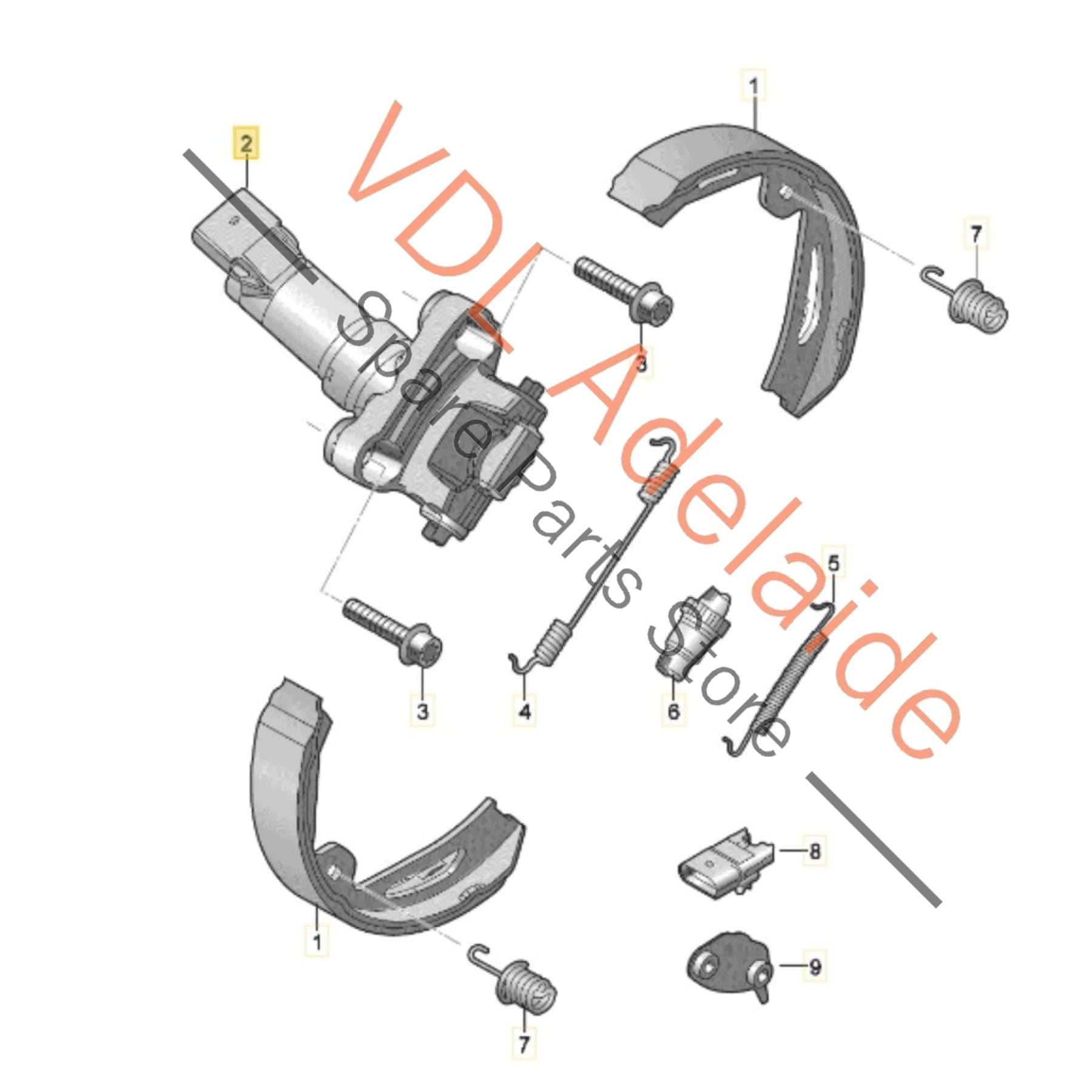 9Y0907615    Audi Porsche Electronic Parking Brake Servo Actuator Left LHS 9Y0907615