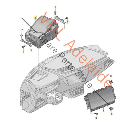 4J3919618    Audi E-Tron GT Control unit for windscreen projection Head-up Head up Display RHD 4J3919618