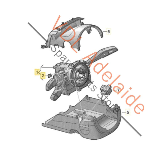 4N0907129PK 4N0907129MT Audi e-Tron Steering Column Combination Switch Indicators Cruise Clockspring 4N0907129MT 4N0907129PK