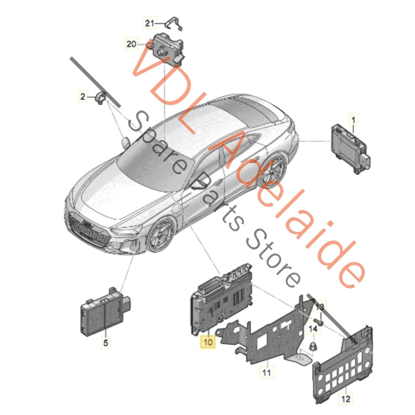 4K4907117J    Audi e-Tron Control Unit for Advanced Driver Aid Assist Systems ADAS 4K4907117J