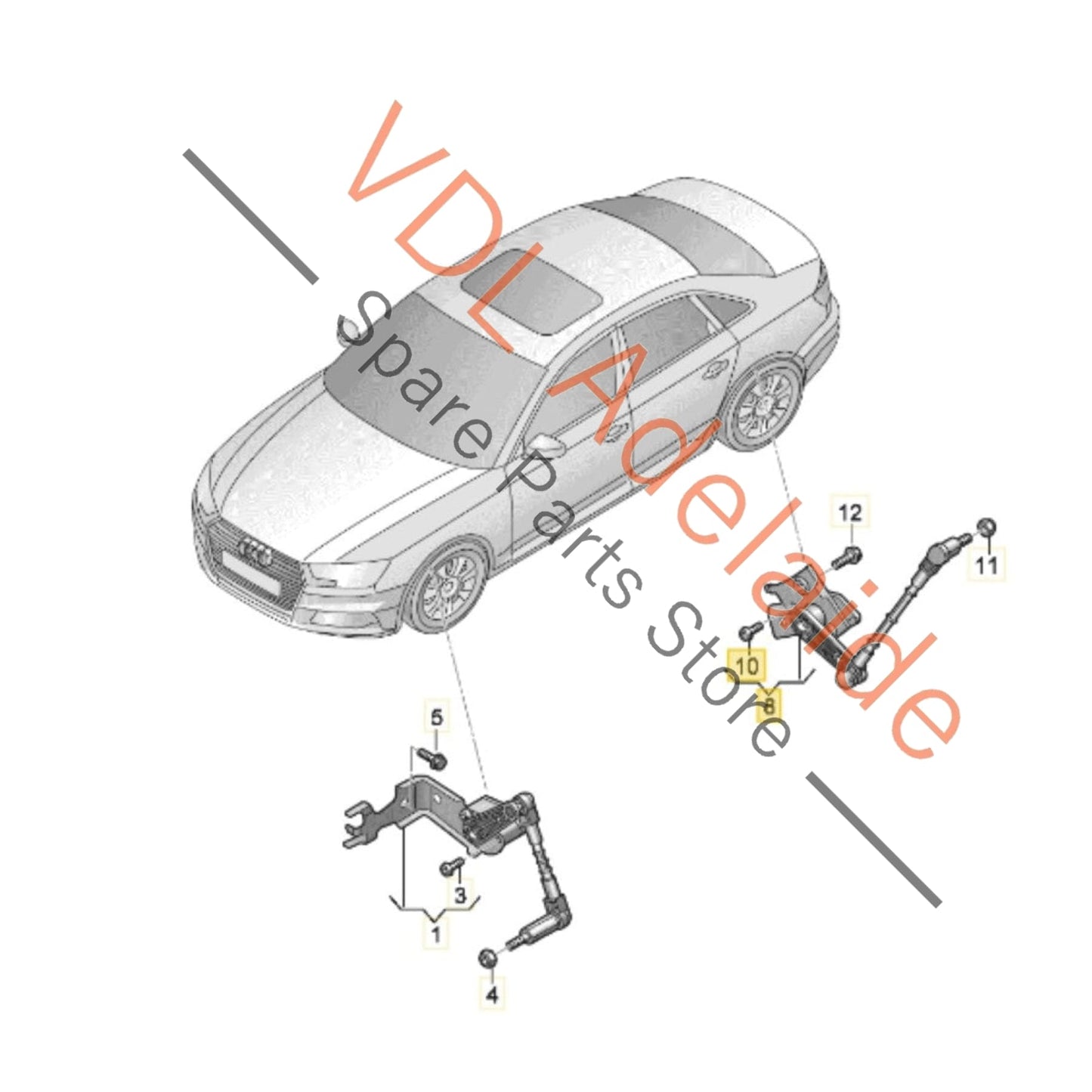 9J1616571B    Audi e-Tron Porsche Taycan Right Rear Suspension Level Sensor 9J1616571B