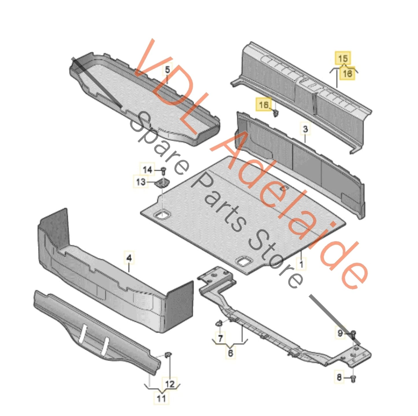 9J1867707    Audi e-Tron Rear Boot Cargo Loading Edge Strip Trim 9J1867707J 1E0