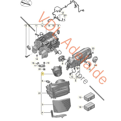 973907521C    Audi e-Tron GT Heater Blower Fan RHD 973907521C