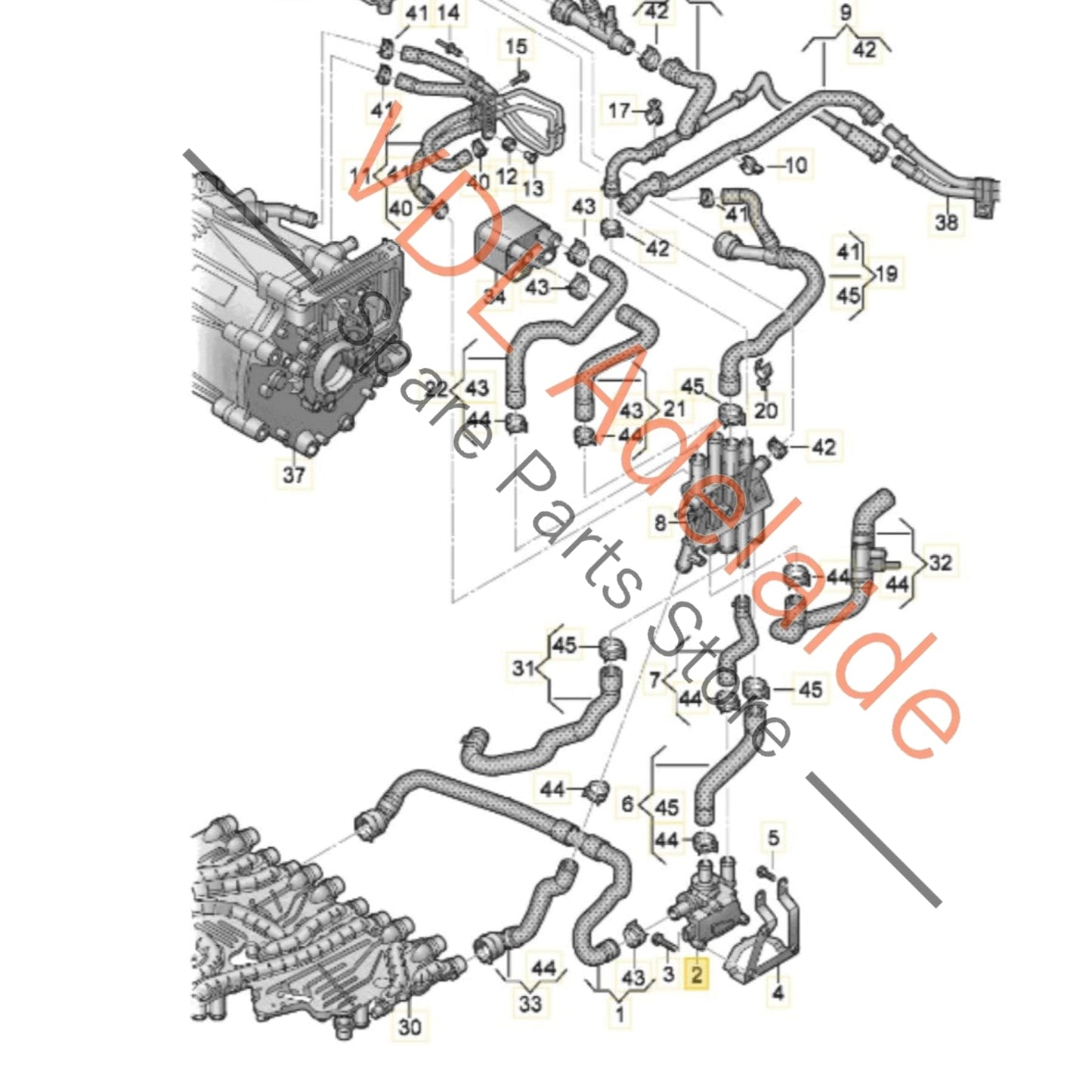 9J1963375R    Audi e-Tron Porsche Taycan Front Left Coolant Shut Off Valve 9J1963375R